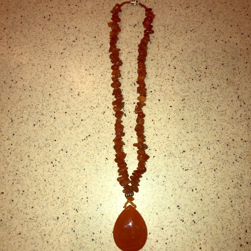 Semiprecious stone statement necklace
